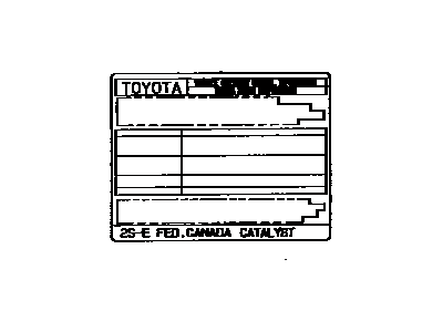 Toyota 11298-1A080 Emission Label