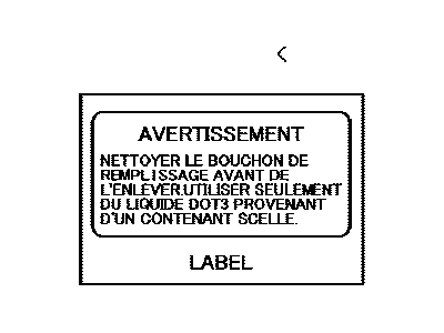 Toyota SU003-00521 Label, Brake Fluid Information
