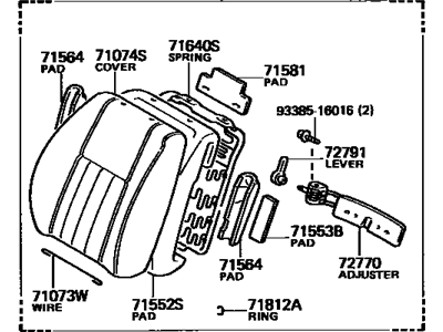 Toyota 71440-1B220-01 Back Assembly, Front Seat, Driver Side(For Separate Type)