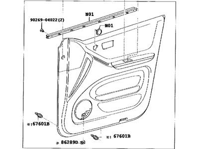 Toyota 67620-48340-B1 Board Sub-Assy,  Front Door Trim,  LH