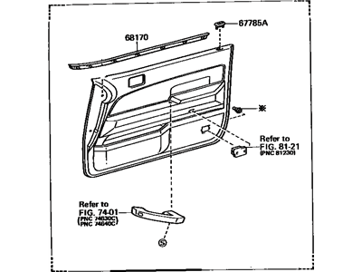 Toyota 67610-03011-B0 Board Sub-Assembly, Front Door Trim, Passenger Side