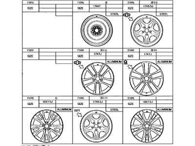 Toyota 42611-42250 Wheel, Disc (For Spare)