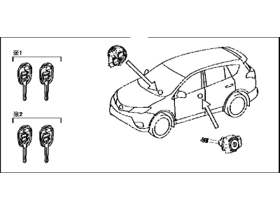 Toyota RAV4 Ignition Lock Cylinder - 69005-42580
