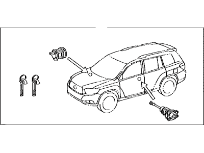 Toyota 69005-0E070 Cylinder Set, Lock