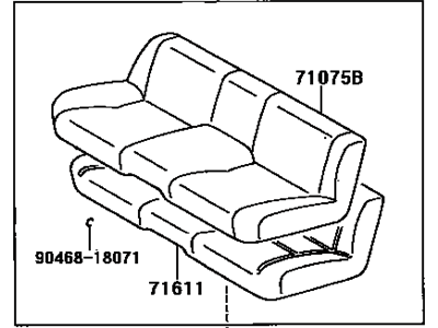 Toyota 71560-14490-C1 Cushion Assy,  Rear Seat (For Bench Type)