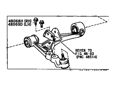 Toyota 48069-14080 Lower Control Arm, Driver Side
