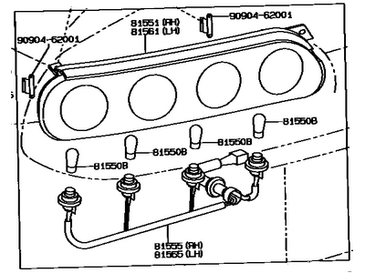Toyota Supra Back Up Light - 81550-14700