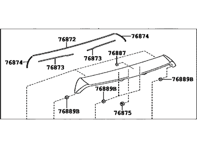 Toyota 76085-52904-D0 Spoiler Sub-Assy,  Rear