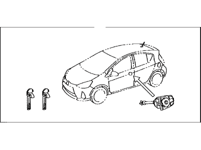 Toyota Prius C Door Lock Cylinder - 69005-52N50