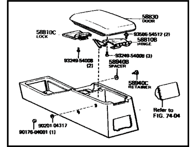 Toyota 58901-14010-04 Console Assembly, Rear