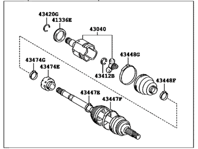 Toyota 43420-06850 Shaft Assy,  Front Drive,  LH