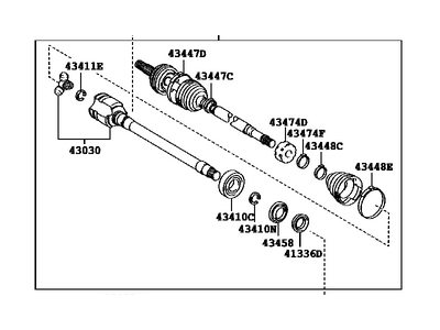 Toyota 43410-06A50 Shaft Assy,  Front Drive,  RH