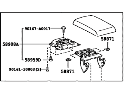 Toyota 58920-06011-C0 Armrest Assy,  Rear Console