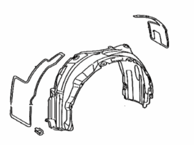 Toyota 53805-06110 Shield Sub-Assy,  Front Fender Splash,  RH