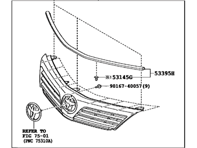 Toyota 53101-06431 Grille Sub-Assy,  Radiator