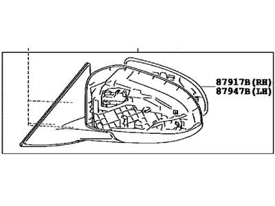 Toyota 87909-06431 Mirror Sub-Assy,  LH