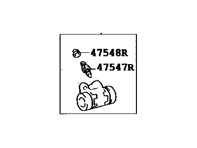 Toyota 47550-02100 Wheel Cylinder, Passenger Side
