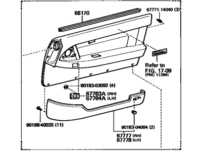 Toyota 67650-14620-04 Trim Panel Assembly