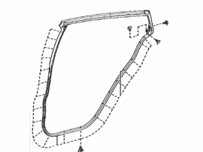 Toyota 67871-47050 Weatherstrip,  Rear Door,  RH