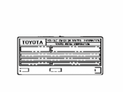 11298-25011 Toyota Label, Emission Control Information Illustration 1 of 1