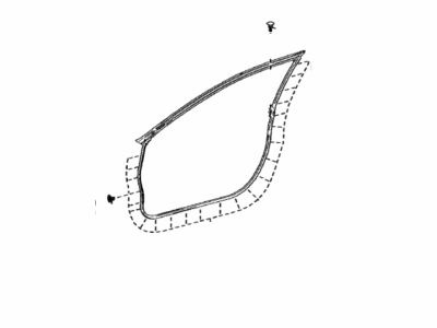 Toyota 67861-33120 Weatherstrip,  Front Door,  RH