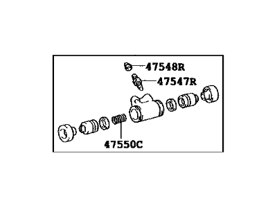 Toyota 47550-12120 Cylinder Assy,  Rear Wheel Brake(For LH,  Front Or Upper)