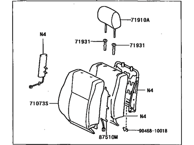Toyota 71430-3T330-E0 Back Assembly, Front Seat, Passenger Side(For Separate Type)