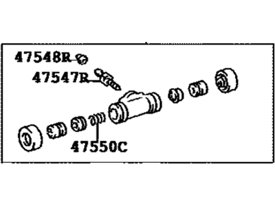 Toyota 47570-33021 Cylinder Assy,  Rear Wheel Brake(For LH,  Front Or Upper)
