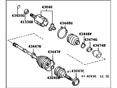 Toyota 43420-0W061 Shaft Assy,  Front Drive,  LH
