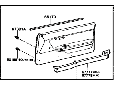 Toyota 67610-2B710-02 Board Sub-Assembly, Front Door Trim, Passenger Side