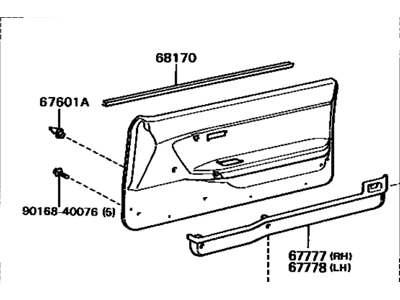 Toyota 67620-2D200-02 Board Sub-Assembly, Front Door Trim, Driver Side