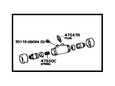 Toyota 47550-39285 Cylinder Assy,  Rear Wheel Brake(For RH,  Front Or Upper)