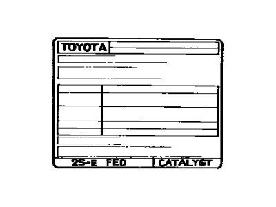 Toyota 11298-74080 Emission Label