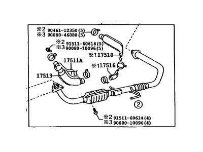 Toyota Tundra Exhaust Pipe - 17450-0P010