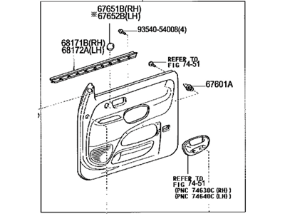 Toyota 67620-0C060-E3 Board Sub-Assy,  Front Door Trim,  LH