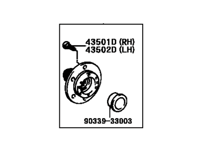 Toyota 43502-0C010 Hub Sub-Assy,  Front Axle,  RH