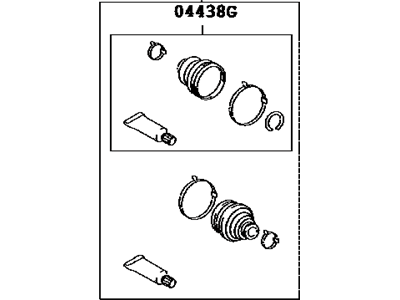 Toyota 04438-08070 Boot Kit,  Front Drive Shaft,  In & Outboard,  RH