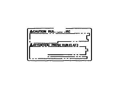 Toyota 42666-08010 Plate, Runflat Tire Caution