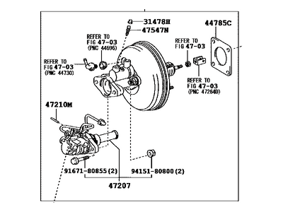 Toyota 47200-08070 Brake Booster Assy,  W/Master Cylinder