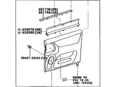 Toyota 67690-08070-B0 Board Sub-Assy,  Rear Door Trim,  LH
