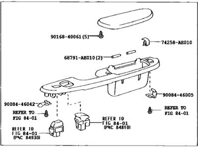 Toyota 74230-AE010-B1 Panel Assembly, Front Door Armrest Base, Passenger Side