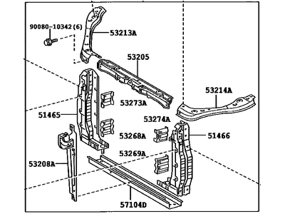 Toyota 53201-08031 Support Sub-Assy,  Radiator