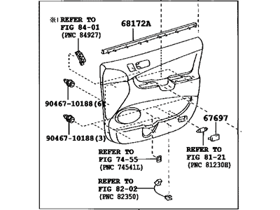 Toyota 67620-AE021-E1 Board Sub-Assy,  Front Door Trim,  LH