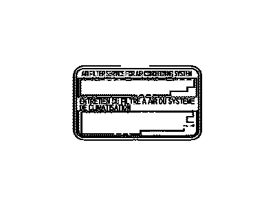Toyota 87529-50010 Label,  A/C Filter Information