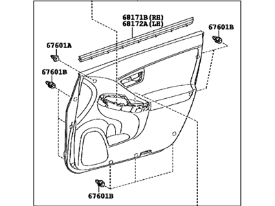 Toyota 67610-47611-G1 Board Sub-Assy,  Front Door Trim,  RH