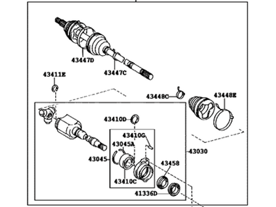 Toyota 43410-20780 Shaft Assy,  Front Drive,  RH