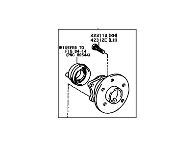 Toyota 42410-20190 Hub & Bearing Assy,  Rear Axle,  RH