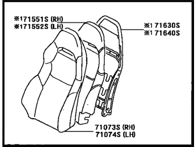 Toyota 71040-20260-C0 Back Assembly, Front Seat, Passenger Side(For Separate Type)