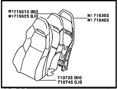 Toyota 71070-20180-C1 Back Assy,  Front Seat,  LH(For Separate Type)