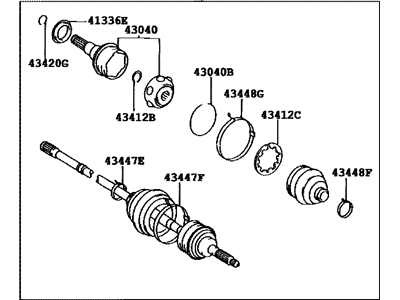 Toyota 43420-20580 Shaft Assy,  Front Drive,  LH